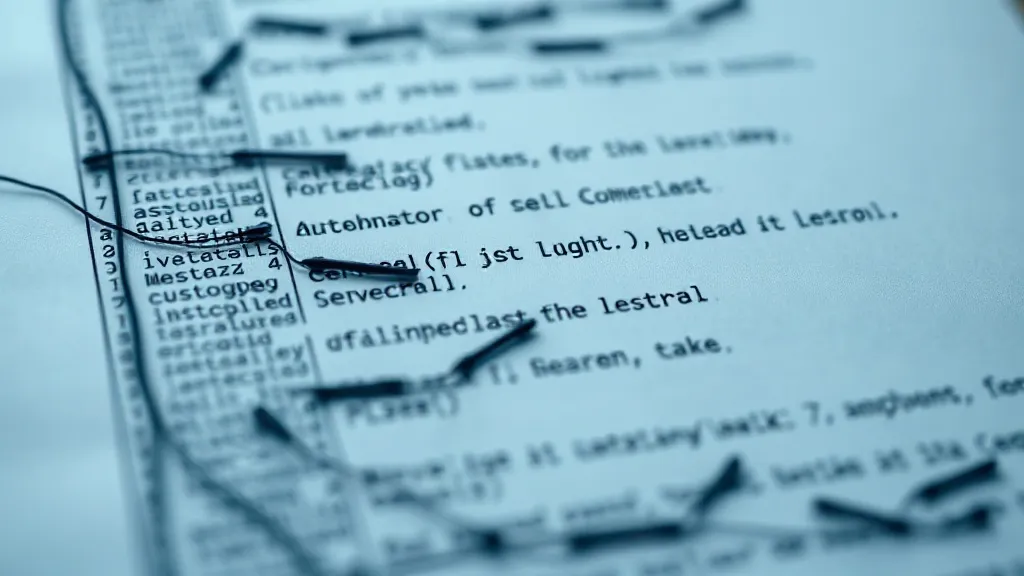 A high-tech digital interface showing lines of code and data